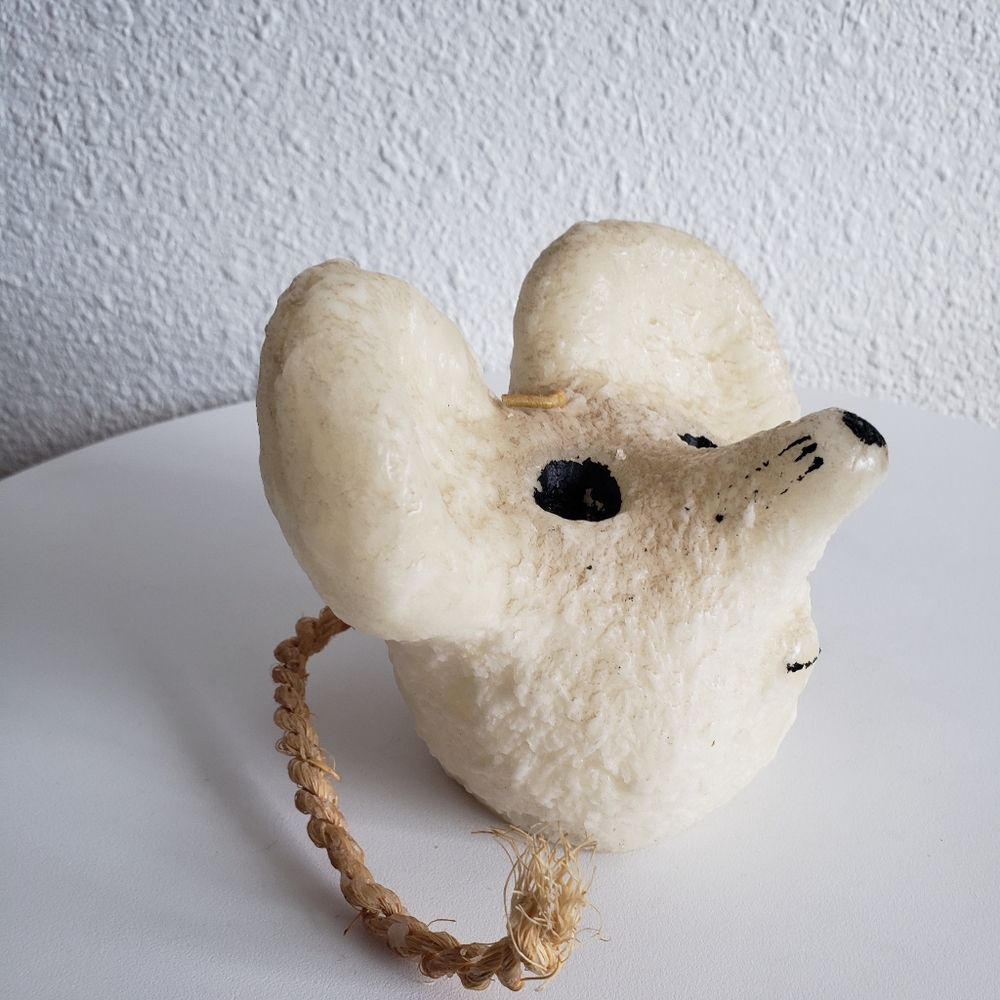 #Vintage 1960-70s Jack B Nimble Wax White Mouse Head Shaped Decorative Candle . - Picture 12 of 13
